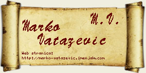 Marko Vatazević vizit kartica